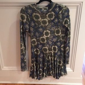 Boho style long sleeve tunic dress